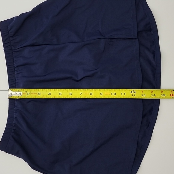 Navy Swim Skirt Front Slit Elasticized  Waistline Integrated Full Bottom Size 12 - Picture 10 of 11